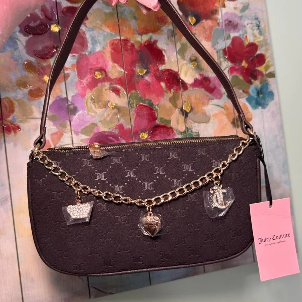 Juicy Couture Brown Purse With Fe 8 F